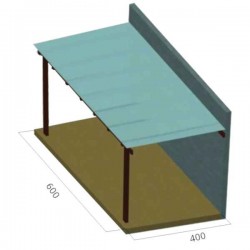 Wooden Wall Pergola 400x600cm by Pressure Treated Timber with Polycarbonate Sheet - Pergolas & Kiosks
