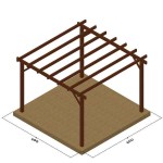 Pergola Frame 400x400cm by Pressure Treated Timber - Pergolas & Kiosks