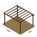 Pergola Frame 400x500cm by Pressure Treated Timber - Pergolas & Kiosks