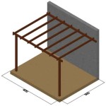 Wall Pergola Frame 300x400cm by Pressure Treated Timber - Pergolas & Kiosks