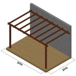 Wall Pergola Frame 300x500cm by Pressure Treated Timber - Pergolas & Kiosks