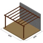 Wall Pergola Frame 400x500cm by Pressure Treated Timber - Pergolas & Kiosks