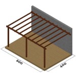 Wall Pergola Frame 400x600cm by Pressure Treated Timber - Pergolas & Kiosks