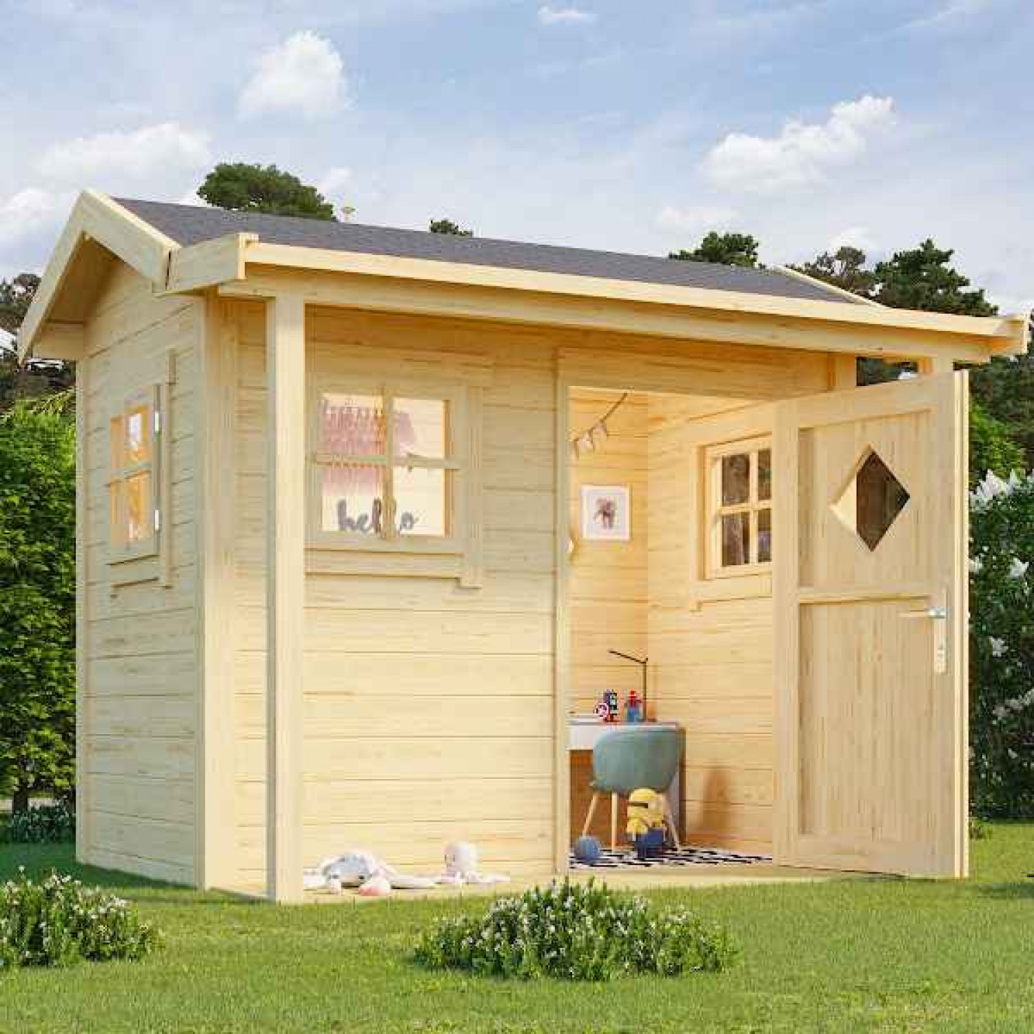 Wooden Playhouse PINGO 200x120x(H)188cm Lasita Maja - Children’s Garden Playhouses