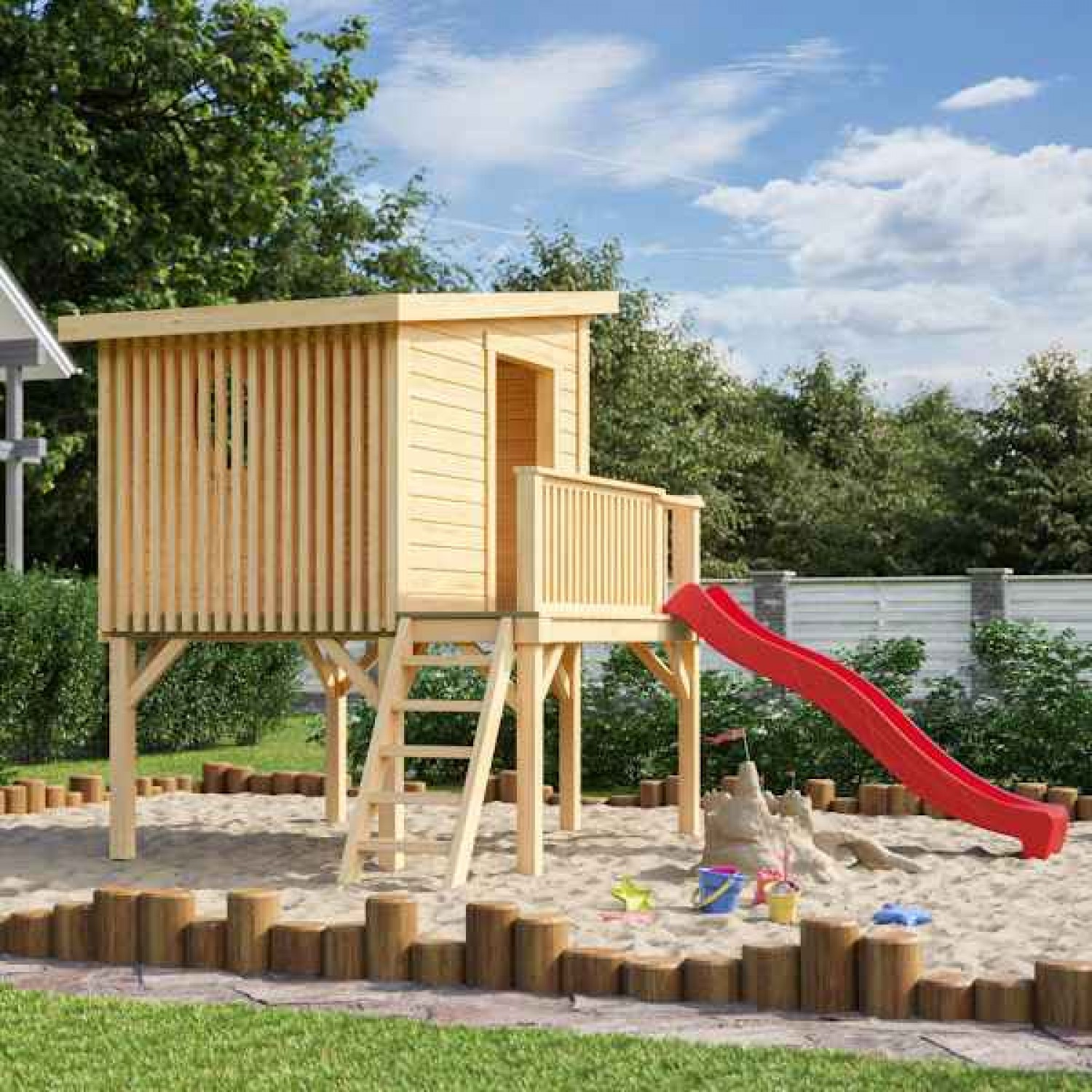 Wooden Playhouse TIVOLI 160x230x(H)194cm Lasita Maja - Children’s Garden Playhouses