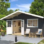 Log House ELECTRA 505x410cm with Floor Gotland 6F LASITA MAJA - Log Houses & Garden Sheds