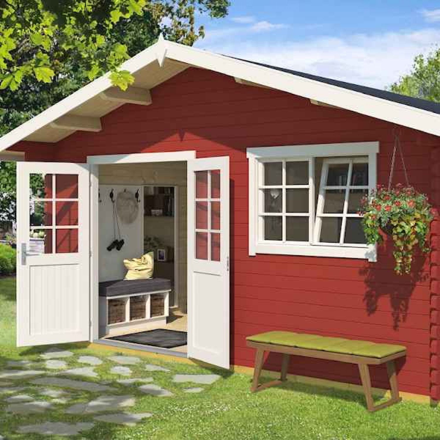 Log House TERPSICHORI 505x505cm with Floor Gotland 7F LASITA MAJA - Log Houses & Garden Sheds
