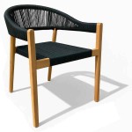 Premium Teak Chair with Synthetic Black Ropes 77x60x60cm Premium Teak Chair with Synthetic Black Ropes 77x60x60cm - Wooden Chairs