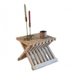 Πτυσσόμενο Βοηθητικό Τραπέζι-Σκαμπό Χ Ξύλινο 40x40x35cm – Τραπέζια & Καρέκλες Εσωτερικών-Εξωτερικών Χώρων, Κήπου, Παραλίας