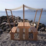 Wooden Picnic Table With Canopy 140x159x85cm - Wooden Tables