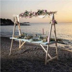 Wooden Party Table BOHEMIAN 200x71x(H)198cm Turquoise Wooden Party Table BOHEMIAN 200x71x(H)198cm Turquoise - Wooden Tables