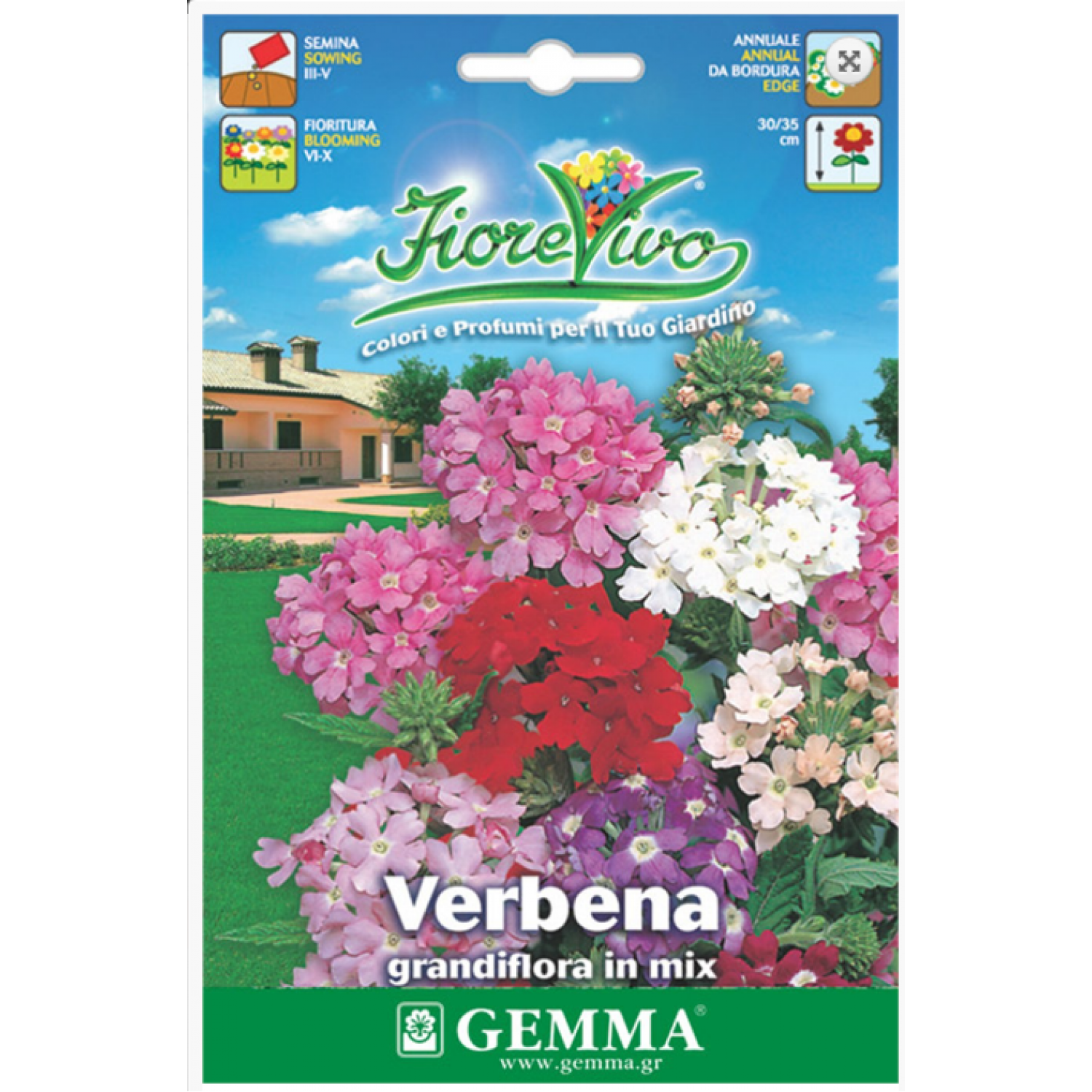 Βερβένα Γίγας Μίγμα 0,2g Σπόροι Φάκελος (Verbena × hybrida) - Σπόρος για Βερβένες Βερβένα Γίγας Μίγμα 0,2g Σπόροι Φάκελος (Verbena × hybrida)