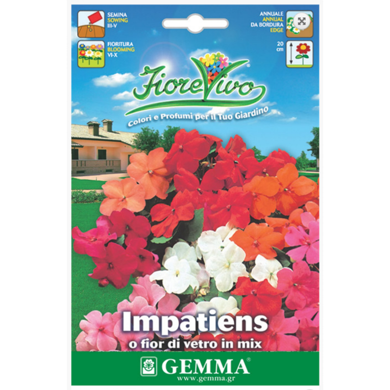 Busy Lizzie Mix Seeds 0.2g PacketImpatiens walleriana