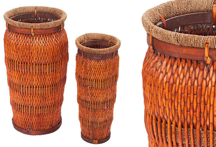 Handmade Wicker Vase SET 2PCS Ø34x70cm & Ø24x60cm  