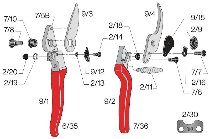 Felco 9 Ψαλίδια Κλαδέματος - ΑΝΤΑΛΛΑΚΤΙΚΑ