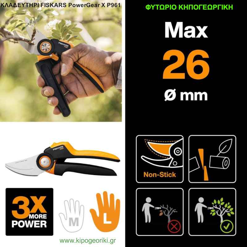 FISKARS PowerGear X P961 22.2cm Pruner