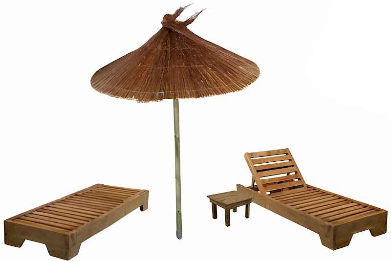 Beach Umbrella CAPRΙ of Natural Hazel Wood Branches