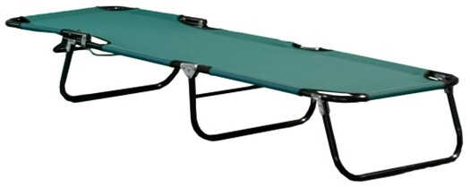 Metallic Sun Lounger Folding Green Canvas