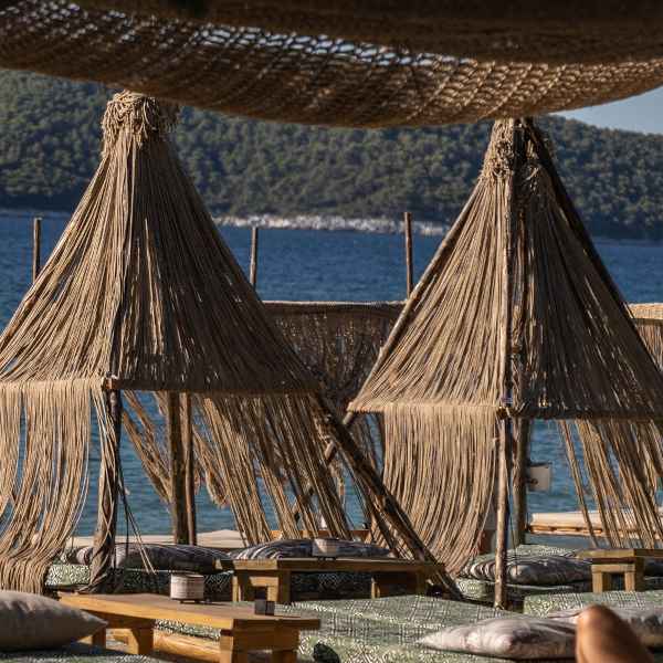 Ξύλινη Επαγγελματική Ξαπλώστρα Παραλίας 205x69,5x29cm