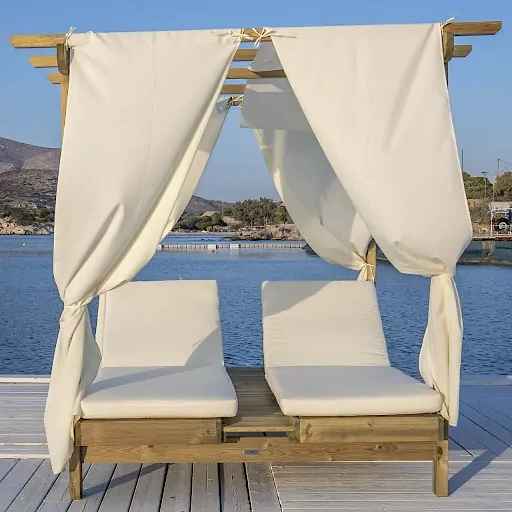 Mattress, Pillows and Canopy for Double Sunbed