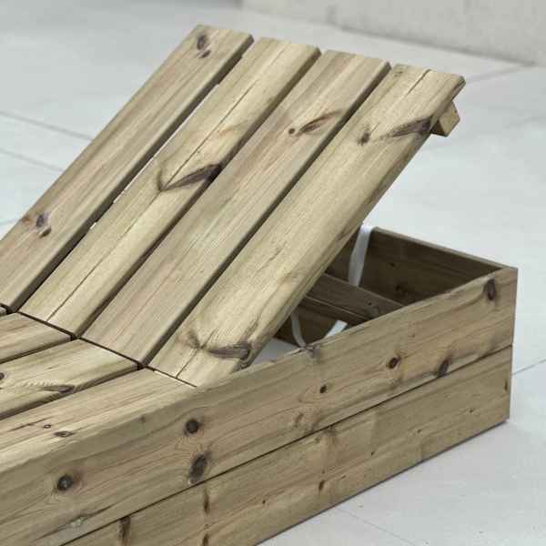 Sun Lounger Wooden Professional 205x69.5x29cm