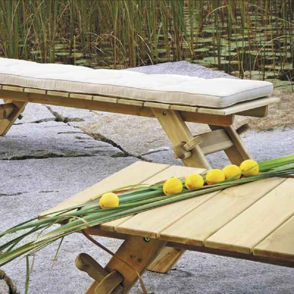 Rustic Wooden Chaise Longue Sunbed Impregnated