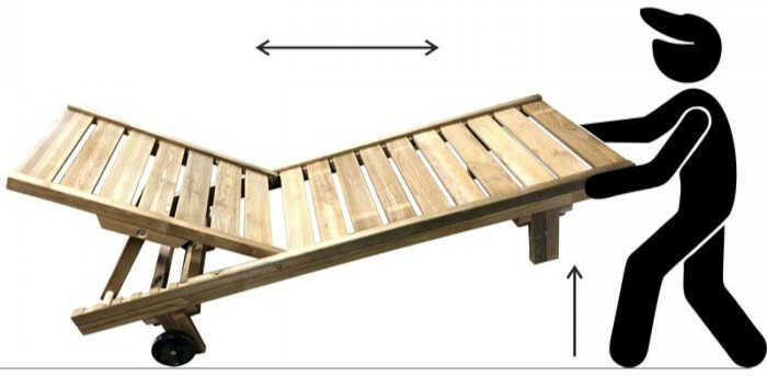 Sun Lounger 200x61x(H)33/100cm Board 21mm
