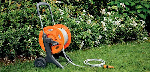 Hose Reel With Wheels EUROTANK 60m in the Garden