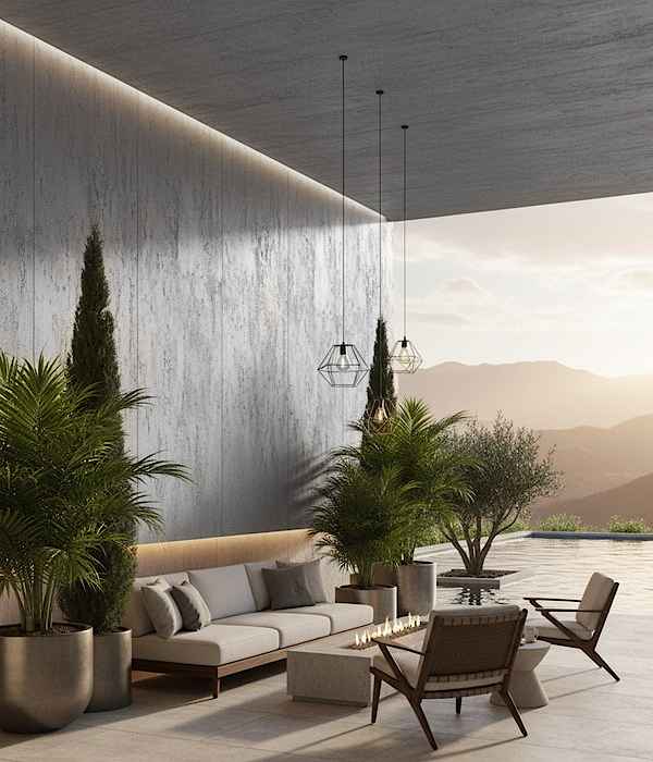 Flexible Stone Wall Panel 3D 104040 Travertine 60x120cm Light Grey