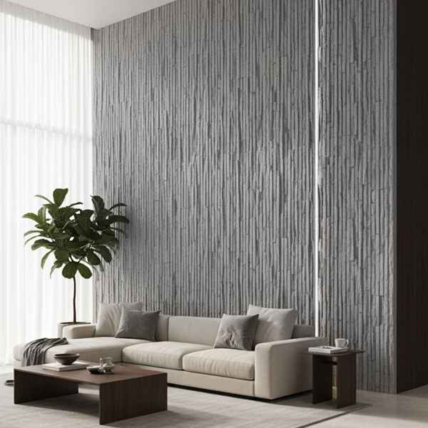 Πάνελ Τοίχου Εύκαμπτης Πέτρας 3D 111040 Muretto Stone 60x120cm Γκρι Ανοιχτό