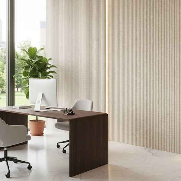 Πάνελ Τοίχου Εύκαμπτης Πέτρας 3D 119020 Line Stone Board 60x120cm Λευκό Μπεζ