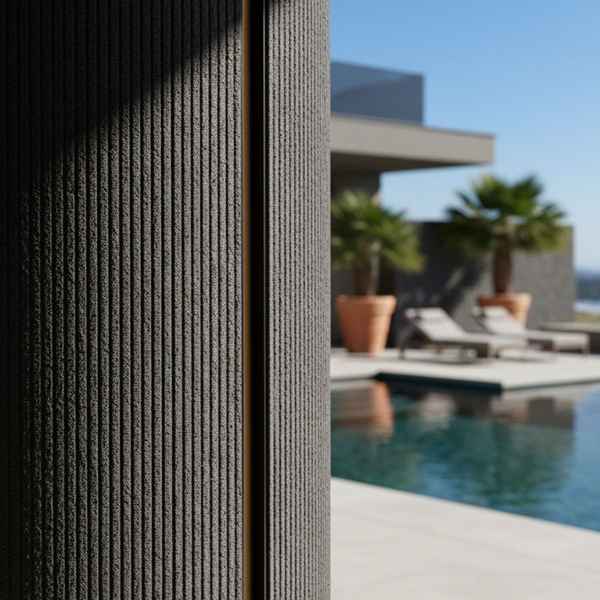 Πάνελ Τοίχου Εύκαμπτης Πέτρας 3D 119070 Line Stone Board 60x120cm Γκρι Σκούρο