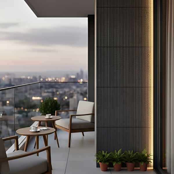 Πάνελ Τοίχου Εύκαμπτης Πέτρας 3D Line Stone Board 60x120cm Γκρι Σκούρο