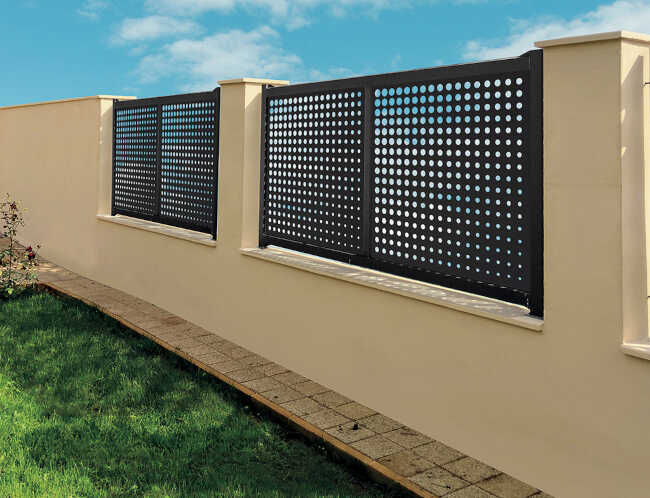 Fence with Inserted Panel Moon Brown Color