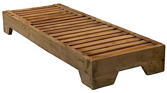 Sun Lounger Wooden 70x190x(H)23.50cm Solid Board