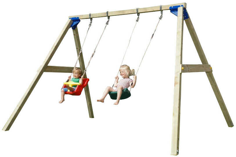Ξύλινη Κούνια Freeswing 2,40m με Παιδιά