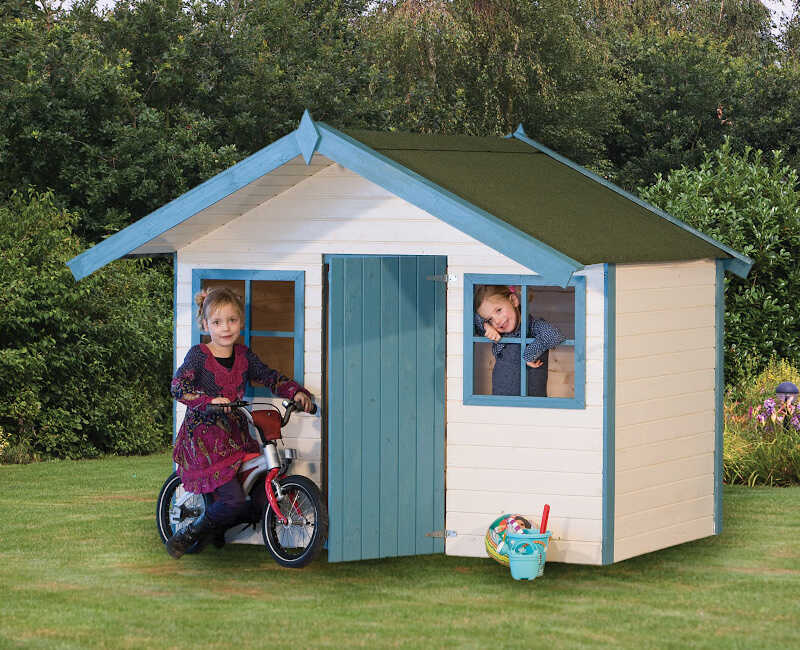 Ξύλινο Παιδικό Σπίτι ΑΛΑΝΤΙΝ 180 x 120 cm Χρώμα Μπλε