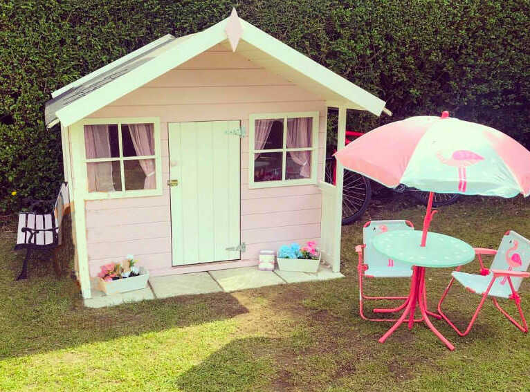 Ξύλινο Παιδικό Σπίτι ΑΛΑΝΤΙΝ 180 x 120 cm Χρώμα Ροζ