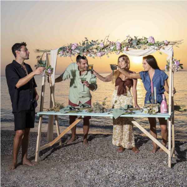 Wooden Picnic Table With Canopy